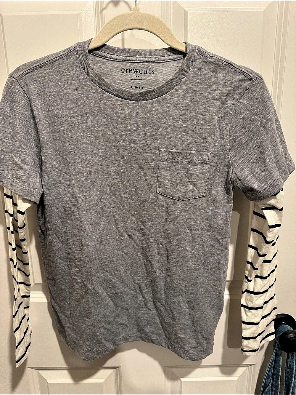 NWOT crewcuts Boys Short Sleeve Pocket Tee in Gray Size Large